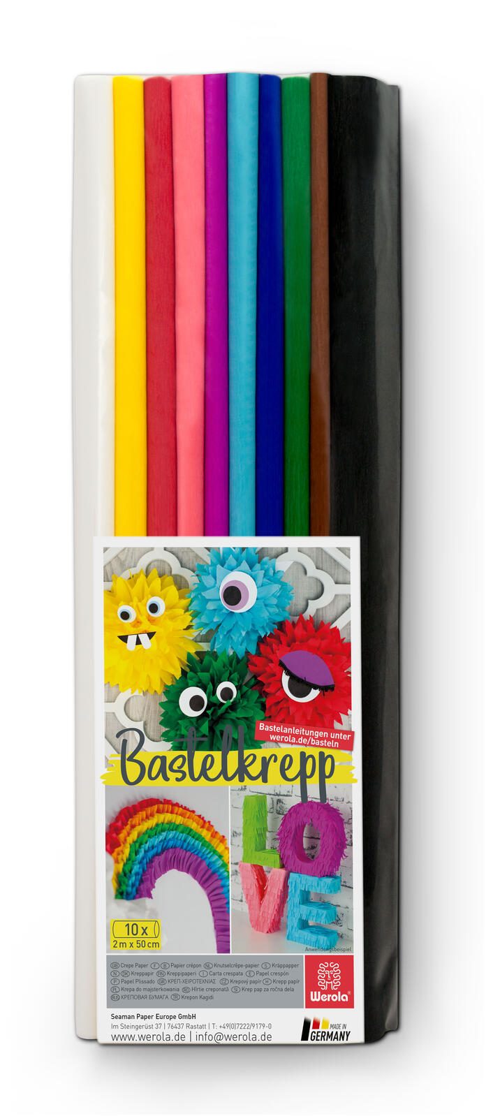 WEROLA Krepppapier Regenbogen 31 g/m² farbsortiert