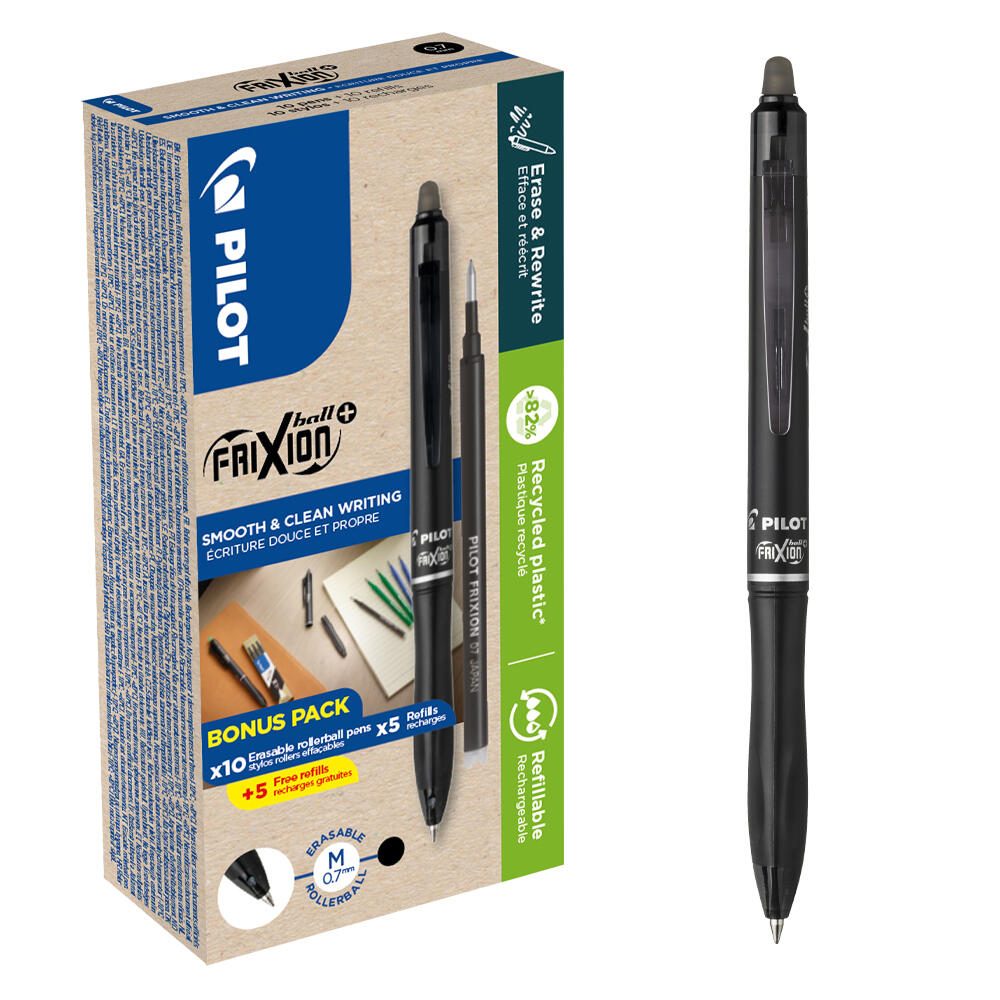 PILOT FRIXION ball + Tintenroller schwarz 0.7 mm Schreibfarbe: Schwarz