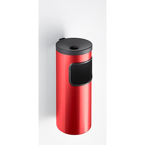 Kombi-Ascher, Abfall-Volumen von 5,6 l, flammenhemmend, Kippvorrichtung, inkl. Montagematerial, ? 180 x H 400 mm, Metall, rot