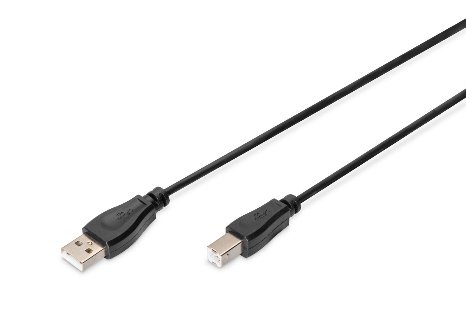 Digitus USB Anschlusskabel, Typ A – B St/St, 1.8m, USB 2.0 geeignet, sw