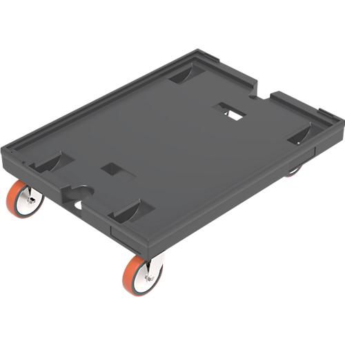 WALTHER Rollwagen 8620 V1, Polypropylen, schwarz, Ladefl?che L 800 x B 600 mm, 2 Lenk- & 2 Bockrollen, bis 500 kg