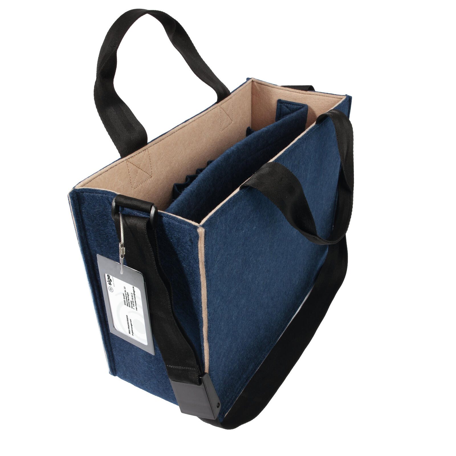 SIGEL Bicolor Laptoptasche dunkelblau, beige 15,0 kg, bis 39,1 cm (15,4 Zoll)