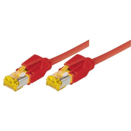 Tecline Patchkabel Cat. 6A (ISO/IEC), S/FTP (PiMF), halogenfrei, mit Rastnasenschutz, rot, 20,0 m