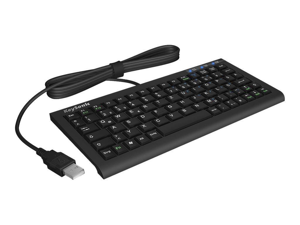 KeySonic ACK-3401U kabelgebundene Super-Mini-Tastatur – QWERTY UK – schwarz