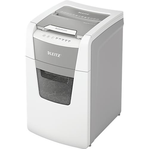 Leitz IQ Autofeed Office 150 Aktenvernichter P5, Vollautomatik, Mikroschnitt 2 x 15 mm, 44 l, 150 Blatt Schnittleistung, wei?