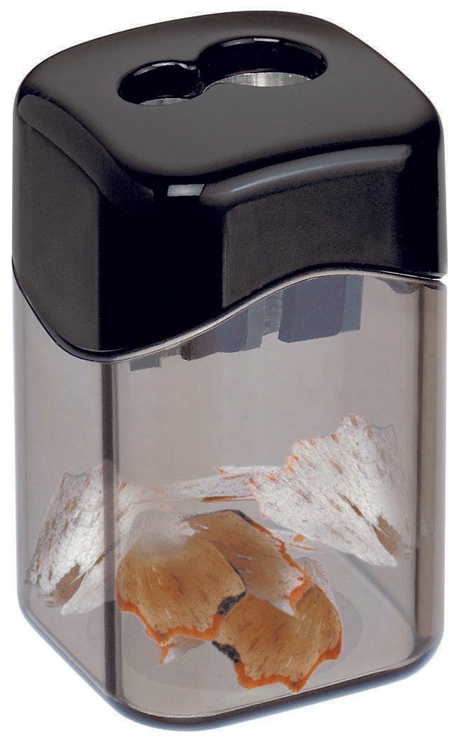 M + R Dosenspitzer doppelt schwarz/transparent