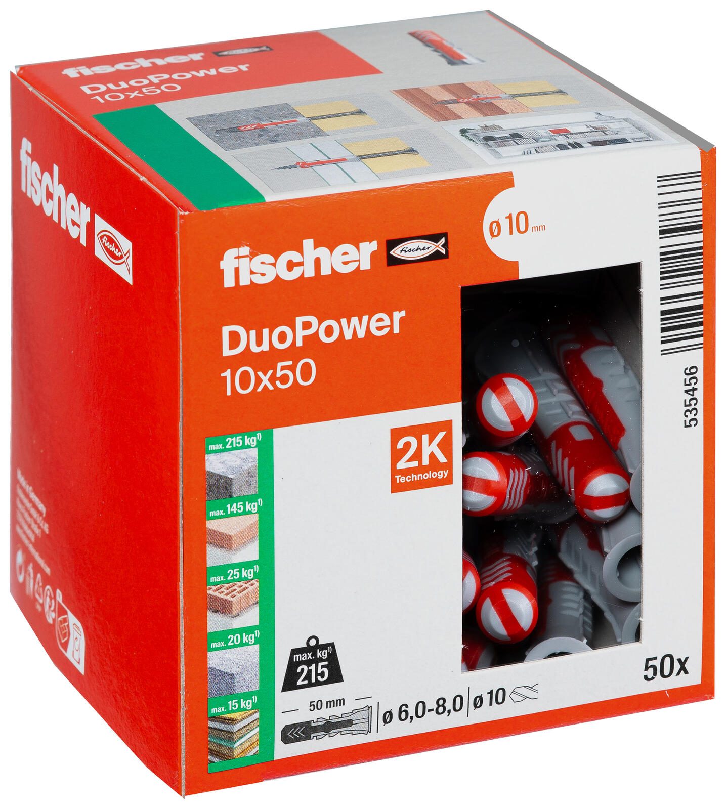 fischer DuoPower 10×50 Universaldübel-Sortiment 10 x 50 mm, 50 Stück