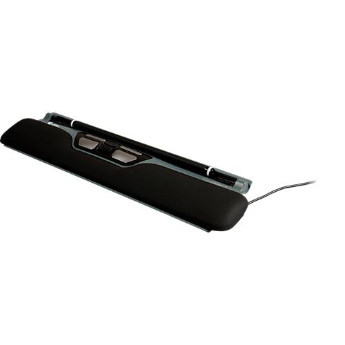 BakkerElkhuizen Maus ErgoSlider+, zentral, ergonomisch, kabelgebunden, Rollstab, 4 Tasten, USB-A/USB-C, schwarzgrau