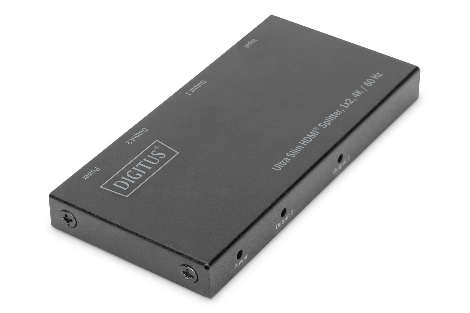 Digitus Ultra Slim HDMI Splitter, 1×2, 4K/60Hz HDR, HDCP 2.2, 18 Gbps, Micro USB Power