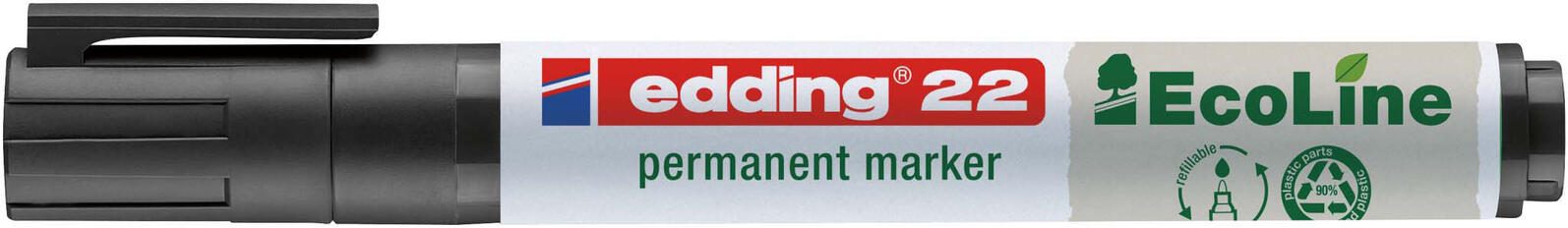 edding 22 EcoLine Permanentmarker 1.0 – 5.0 mm Schwarz