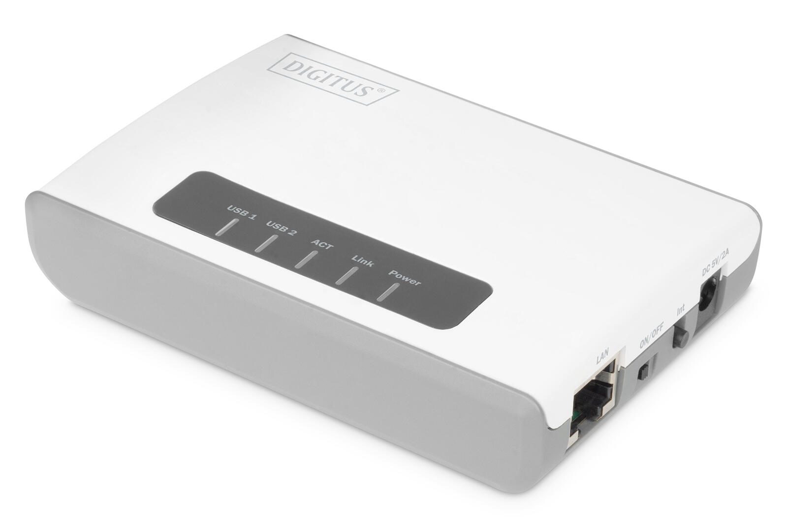 Digitus 2-Port USB 2.0 Wireless Multifunktions-Network Server, 300 Mbps