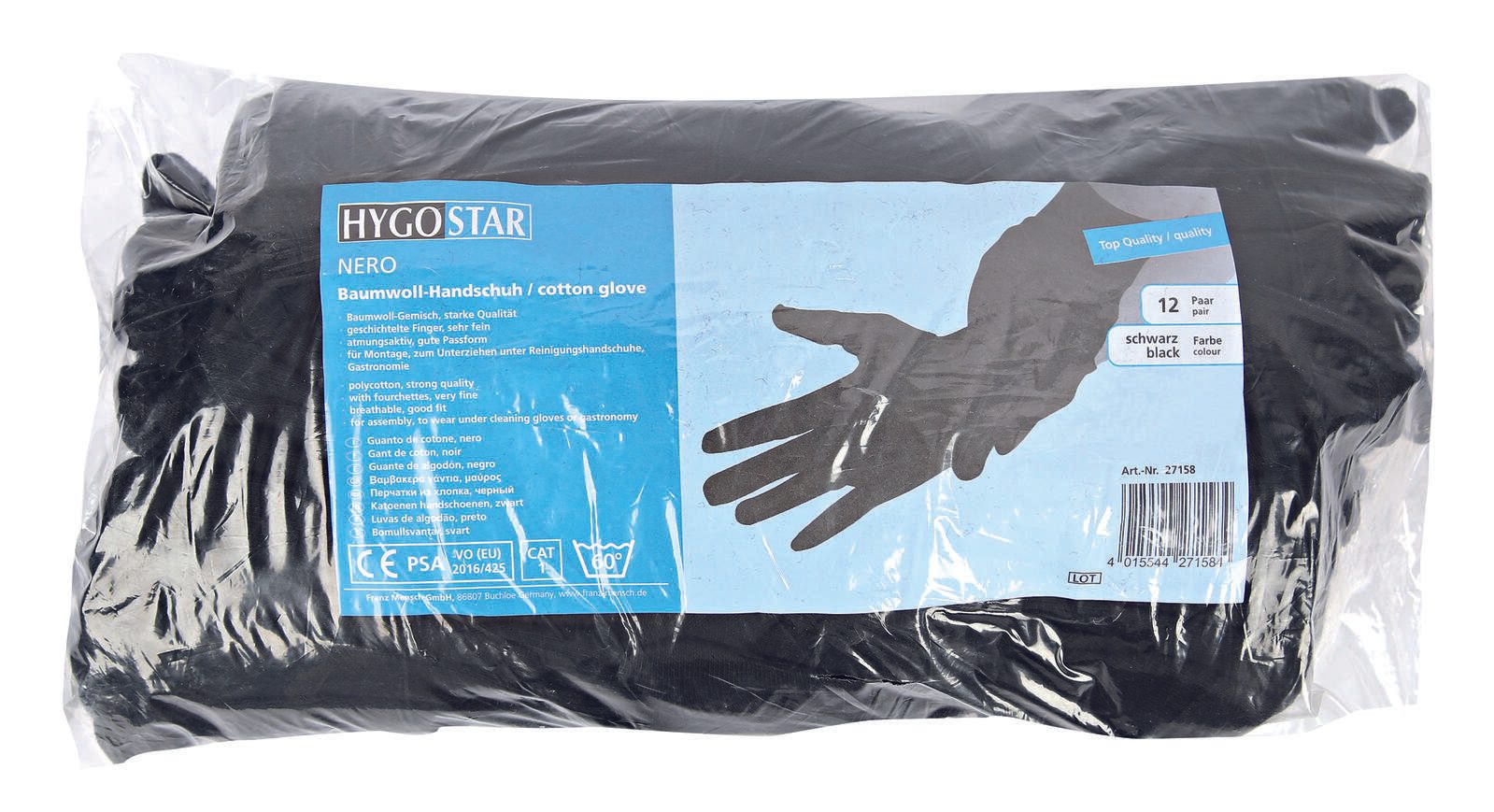 HYGOSTAR Arbeitshandschuhe Nero 7 schwarz