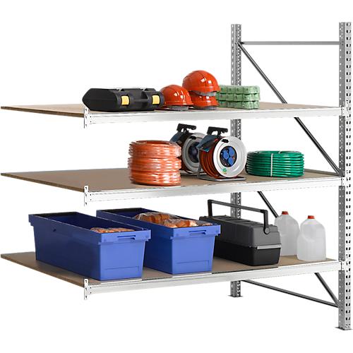 Regalsystem WR 600, Anbaufeld, Traverse blau, mit 2 Ebenen, 2200 x 1800 x 1050 mm