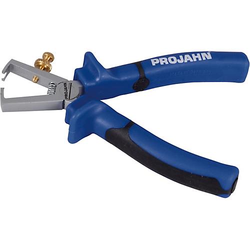 Projahn Abisolierzange, 160 mm, V-f?rmige Schneide bis ? 5 mm/10 mm2, Stellschraube, ?ffnungsfeder, Mehrkomponenten-Griff