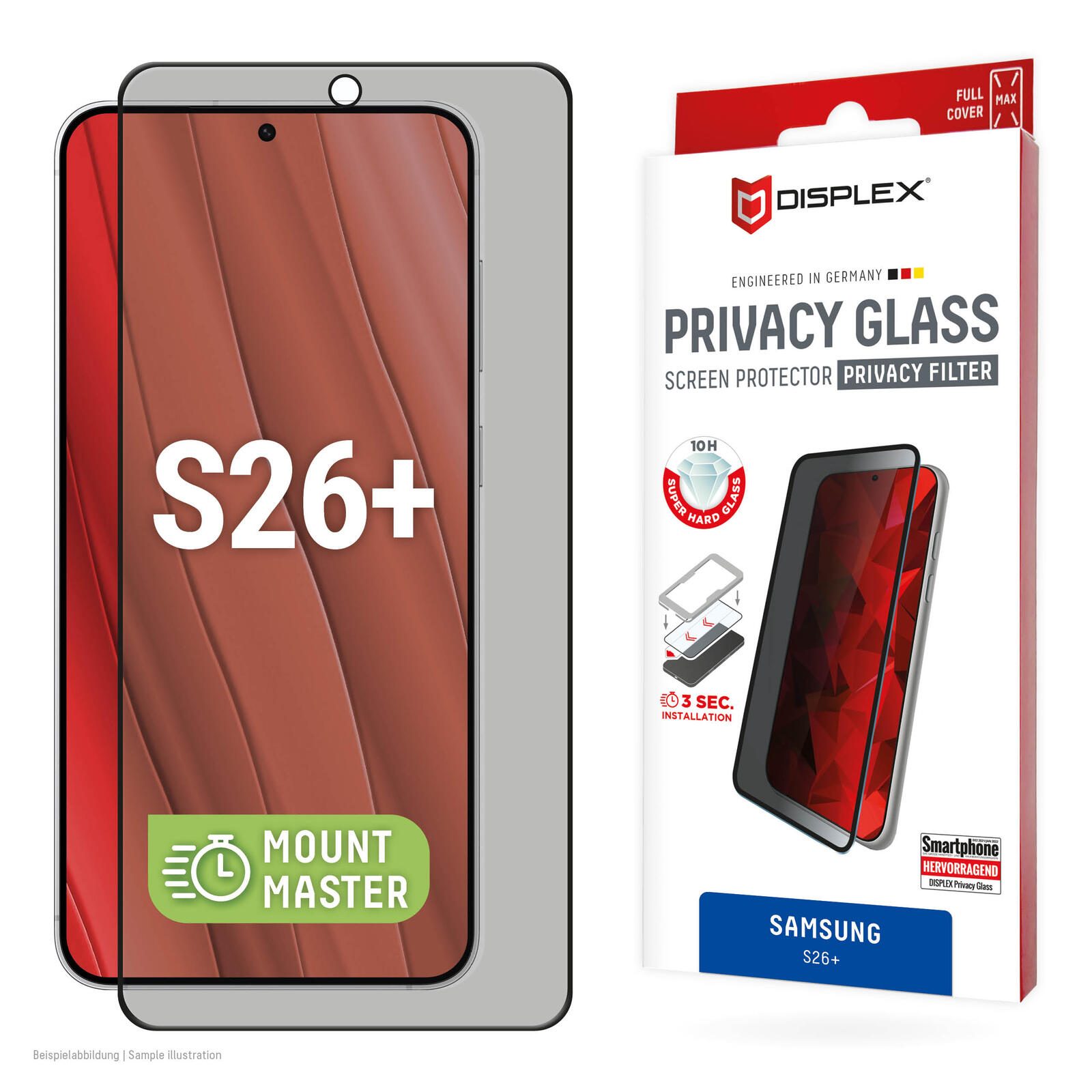 DISPLEX Privacy Glas für Samsung S26+