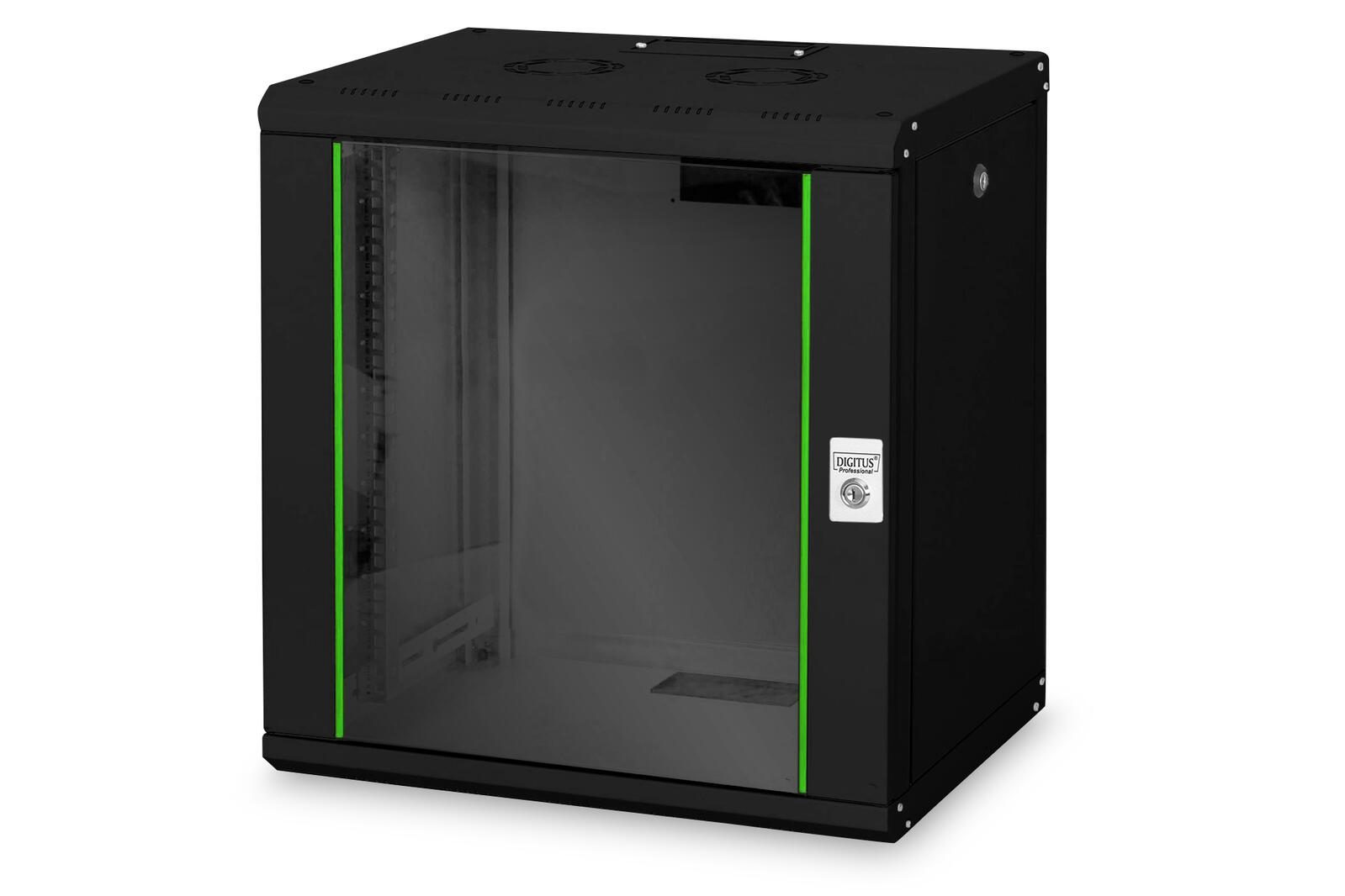 Digitus 12HE 19″-Wandgehäuse Unique Serie RAL 9005 schwarz