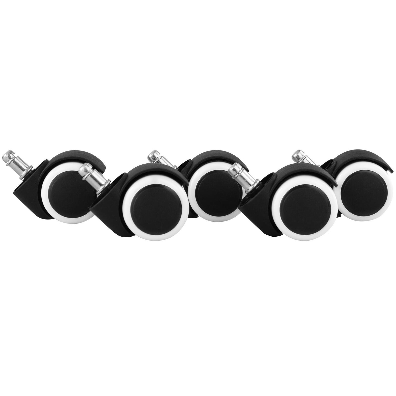 AMSTYLE 5er-Set Hartbodenrollen SPM1.912 Schwarz/Weiß