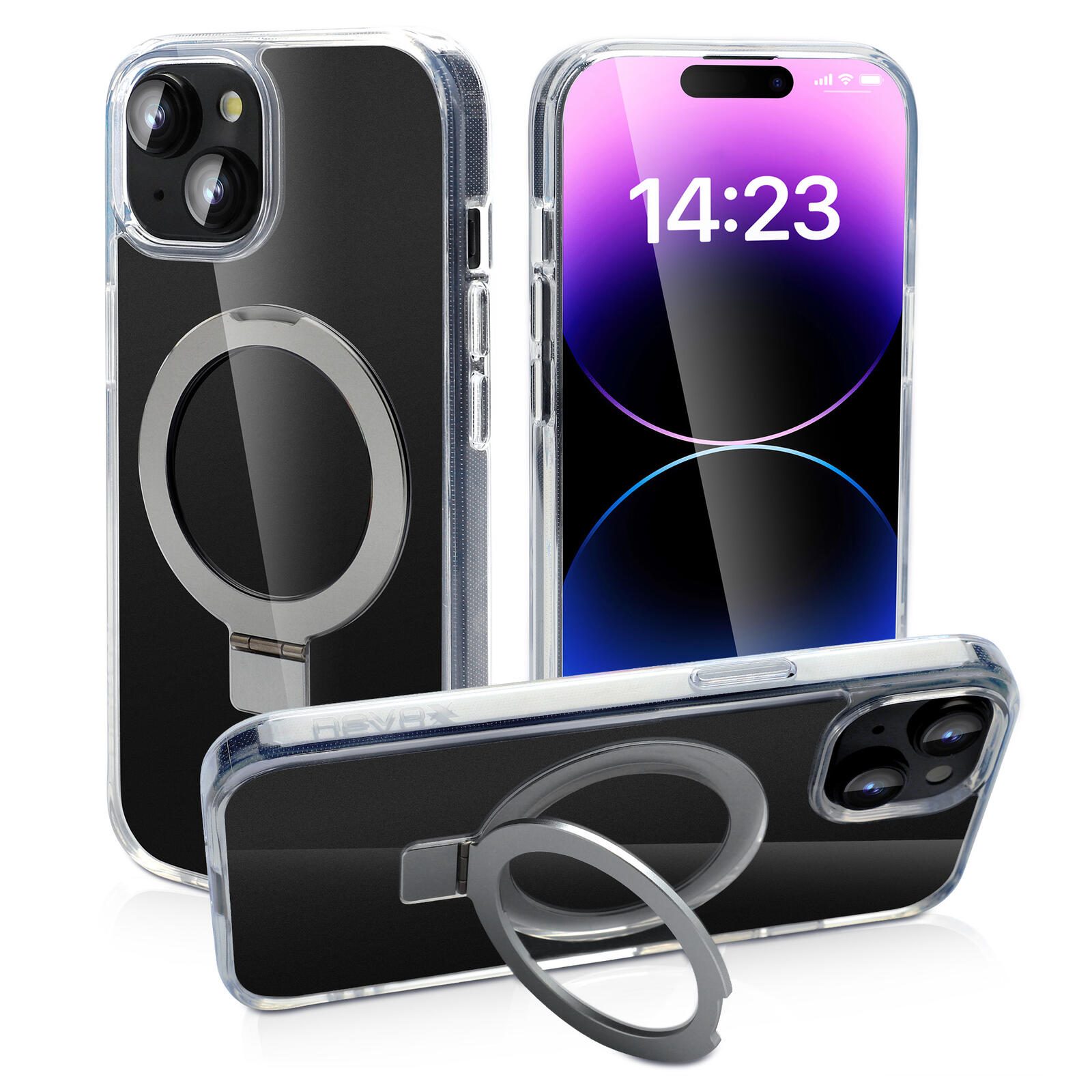Nevox StyleShell SHOCKFlex Stand für iPhone 15 – Transparent