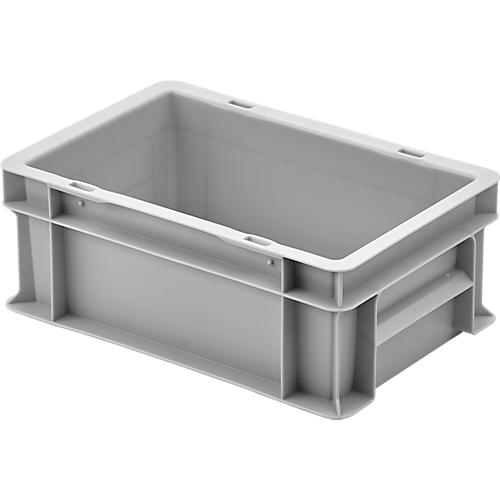 Ringoplast Kunststoffkasten Serie Unista S120, geschlossene Griffmulde, glatter Boden, L 300 x B 200 x H 120 mm, grau