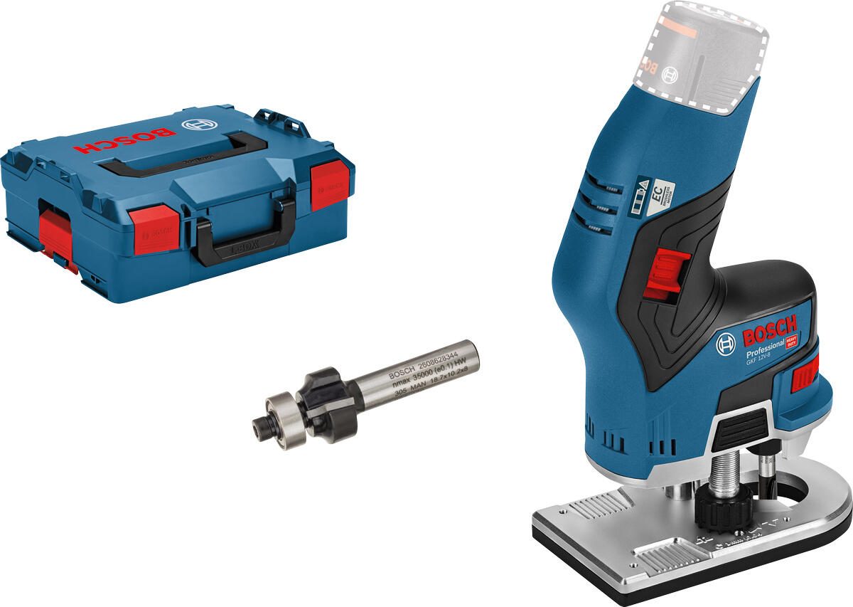 BOSCH Professional GKF 12V-8 Akku Kantenfräse GKF Set