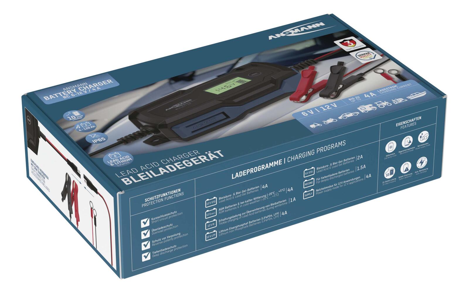 ANSMANN Autobatterie-Ladegerät BC 6-12V, 4A