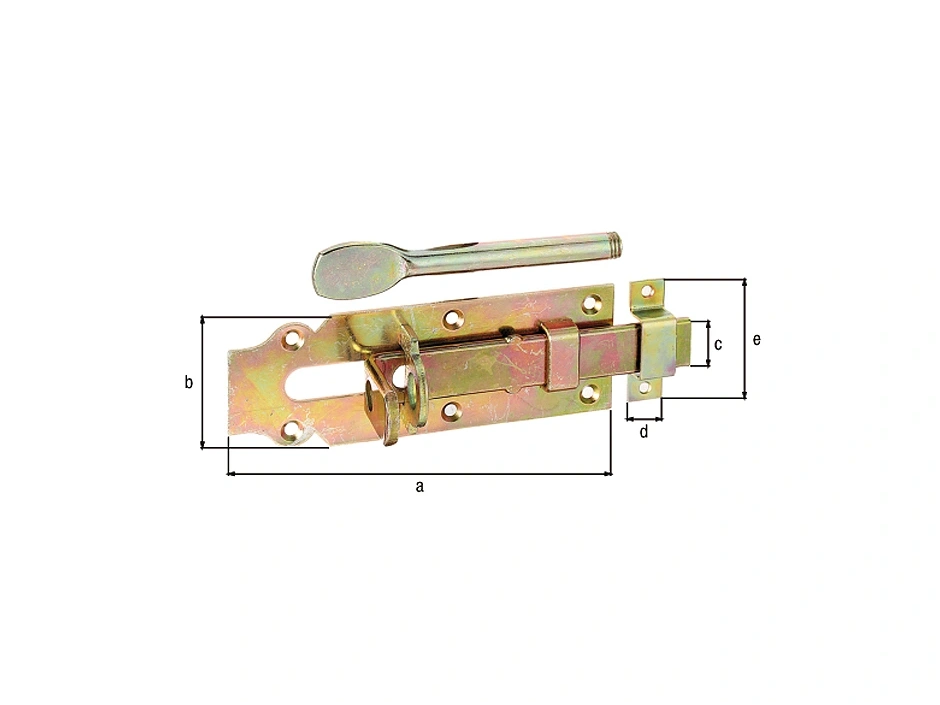 GAH Alberts Stalltür-Schlossriegel 160x56x22x16x55 mm