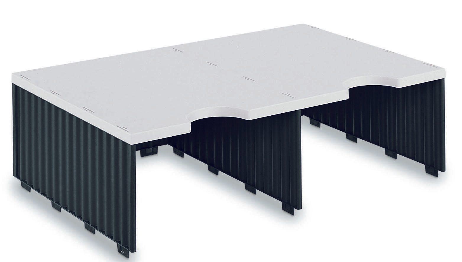styro Styrodoc Jumbo Aufbaueinheit Sortierstation DIN C4 2 -Fach grau/schwarz