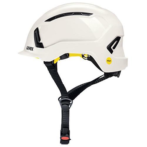 Kopfschutz Uvex pronamic alpine Mips?, EN 397 und EN 12492, Mips? Gehirnschutzsystem, gr??enverstellbar, Euroslot-Aufnahmen und Halteklammern, wei?