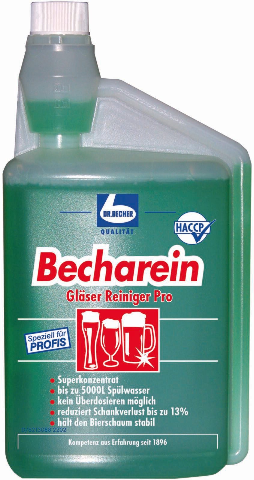 DR.BECHER Becharein Gläser Reiniger Pro Spülmittel 1,0 l