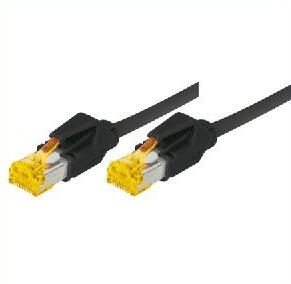 Tecline Patchkabel Cat. 6A (ISO/IEC), S/FTP, halogenfrei, mit Rastnasenschutz, schwarz, 20,0 m