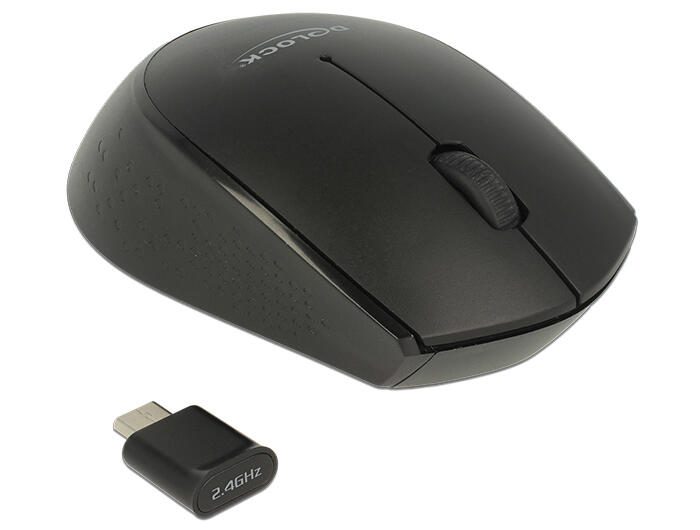 DeLOCK 12526 kabellose Maus – 2.4 GHz – Schwarz