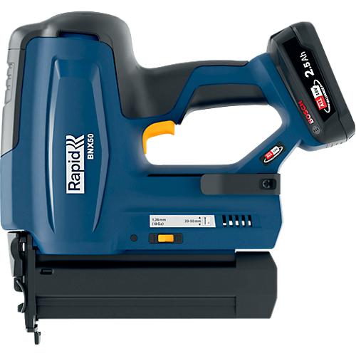 Rapid BNX50 Akku-Nagler Set, LED-Arbeitsleuchte, Einzel- oder Kontaktausl?sung, Nageltiefenregulierung, inkl. Bosch Akku