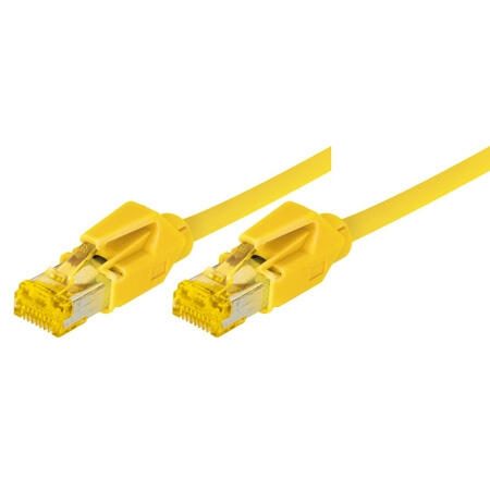 Tecline Patchkabel Cat. 6A (ISO/IEC), S/FTP (PiMF), halogenfrei, mit Rastnasenschutz, gelb, 20,0 m