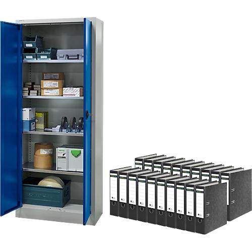 Materialschrank Sch?fer Shop Pure, abschlie?bar, B 800 x T 400 x H 1935 mm + gratis 20 Sch?fer Shop Select Aktenordner, DIN A4, 80 mm