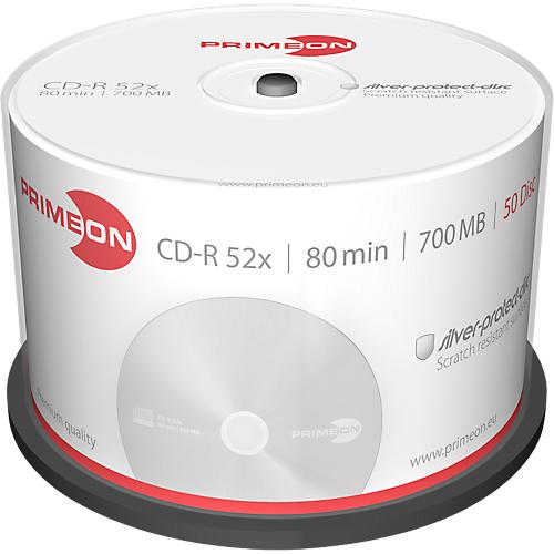 PRIMEON CD-R, bis 52fach, 700 MB/80 min, 50er-Spindel