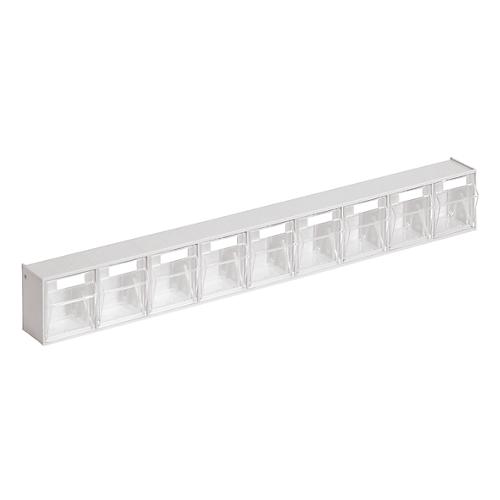 Kleinteilemagazin MultiStore, Reihengr??e 9, B 600 x T 51 x H 77 mm, Volumen 0,9 l, stapelbar, Polystyrol, wei?/transp.