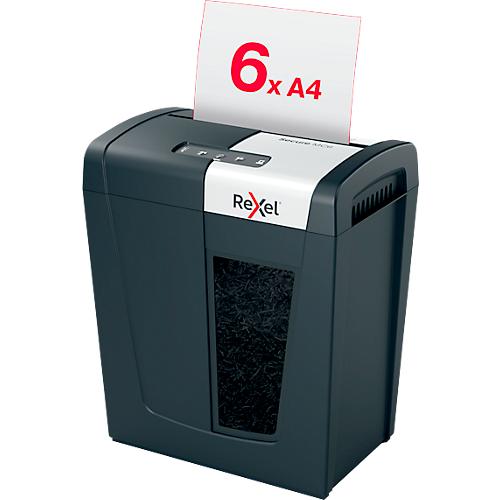 Rexel Secure MC6 Whisper-Shred? Aktenvernichter P5, Mikroschnitt 2 x 15 mm, 18 l, 6 Blatt Schnittleistung, Anti-Papierstau-Technologie, schwarz