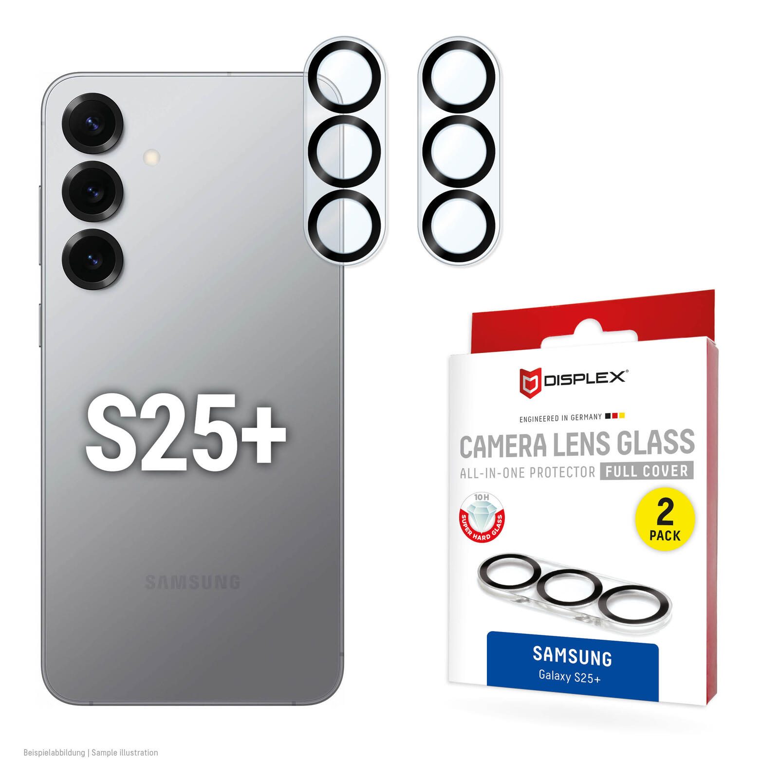 DISPLEX Full Cover Camera Lens Glass, Samsung Galaxy S25+ (2 Stück)