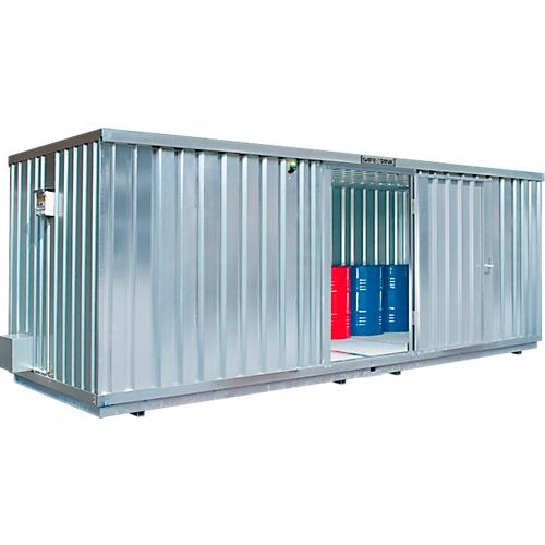 Einzel-Container S?bu SAFE TANK 1900, WGK 1-3, Volumen 2 x 1030 l, mit Auffangwanne & Gitterrost, B 5680 x T 2170 x H 2300 mm, silber