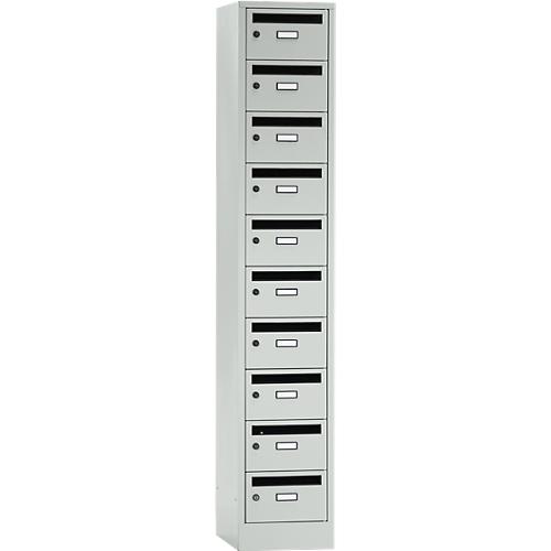 Postverteilerschrank, mit Einwurfschlitz, 1 Abteil, Sicherheitszylinderschloss, lichtgrau