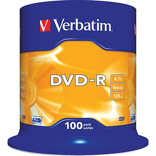 Verbatim? DVD-R, bis 16fach, 4,7 GB/120 min, 100er-Spindel