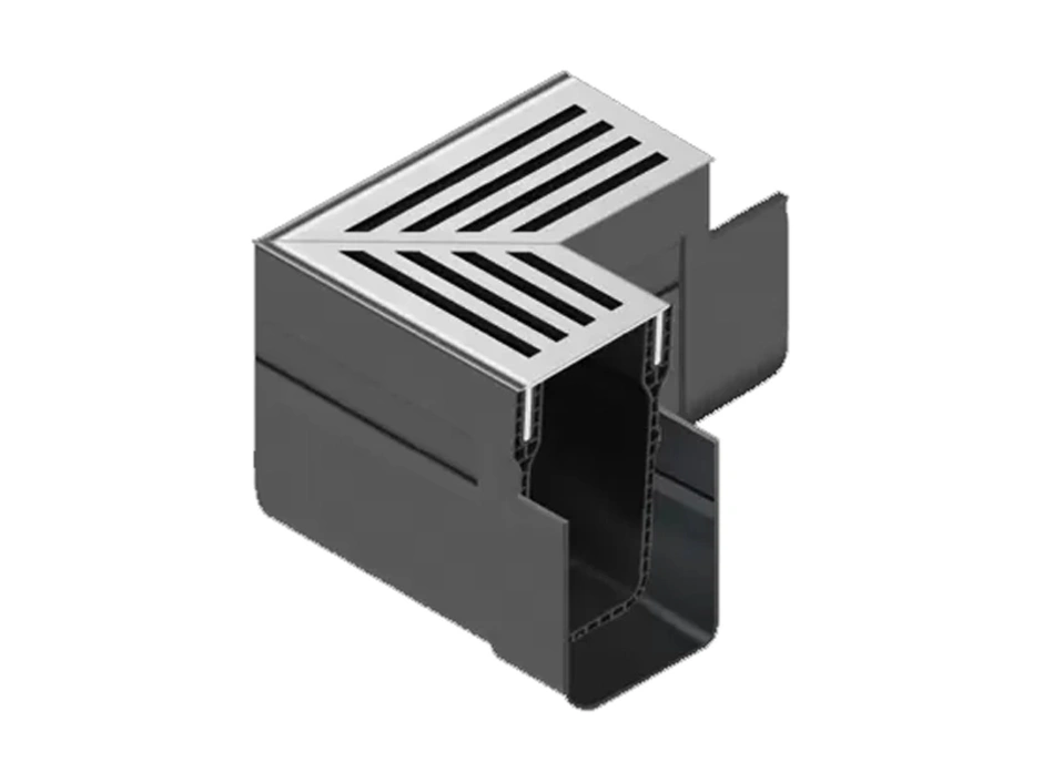 Aco Slimline Eckelement Aluminium silb. elox. 160x160x106 mm