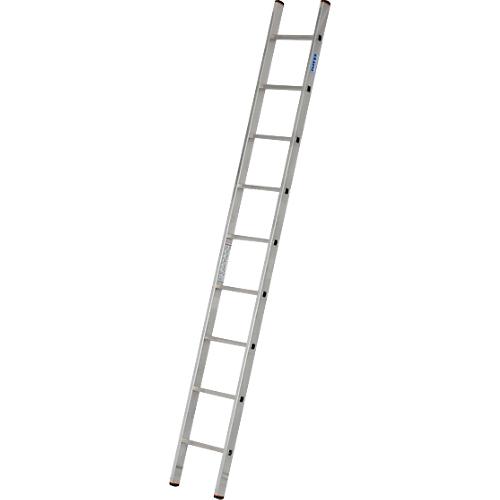Anlegeleiter Krause Sibilo, 1-teilig, 9 Sprossen, bis 150 kg, Fu?stopfen, B 360 x T 60 x H 2700 mm, Aluminium