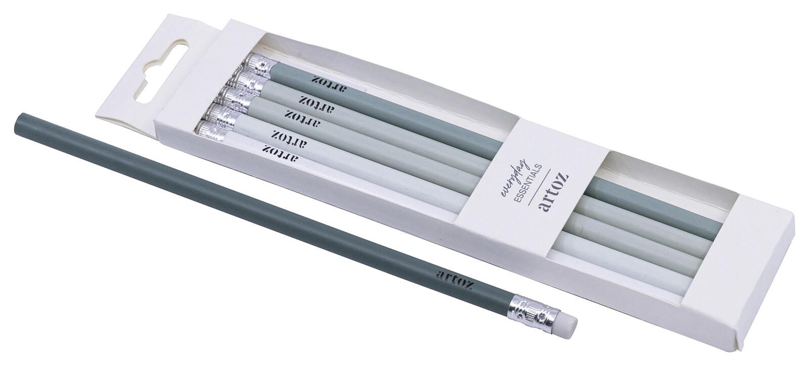 artoz Bleistift-Set weiß, grüntöne, 6 St.