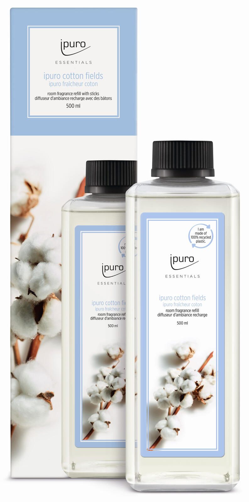 ipuro Raumduft-Nachfüller ESSENTIALS cotton fields blumig 500 ml