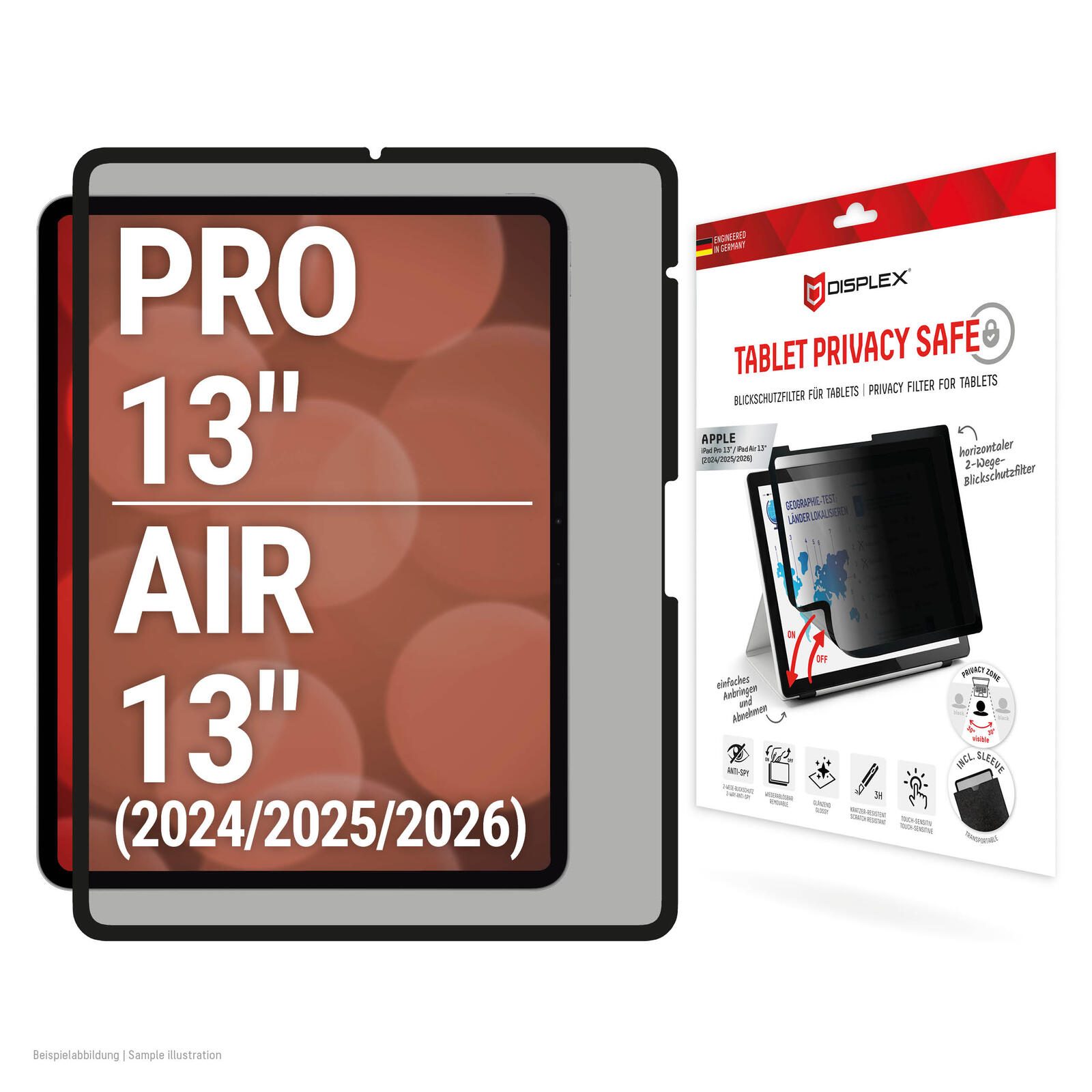 DISPLEX Privacy Safe Blickschutzfilter für iPad Pro 13“/ Air 13“ (2024/2025/2026)
