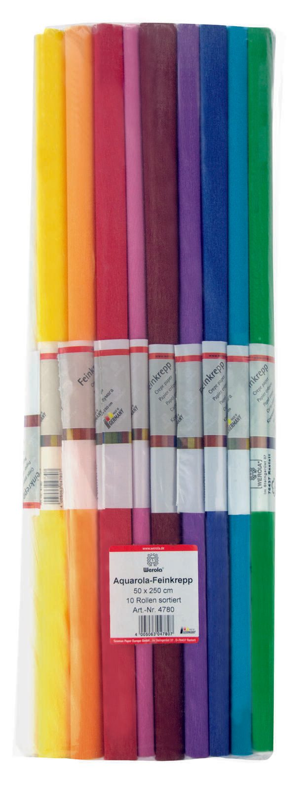 WEROLA Krepppapier Aquarola färbt nicht ab 32 g/m² farbsortiert