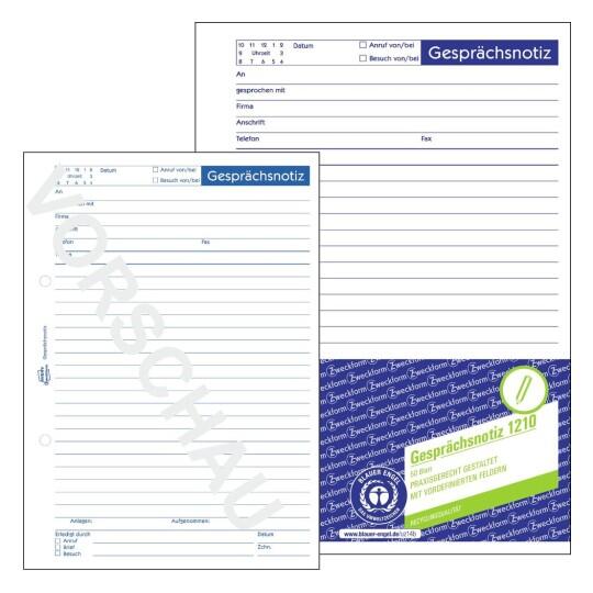 Avery Zweckform Gesprächsnotiz A5 aus Recycling Papier – 50 Blatt