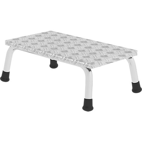 Munk Arbeitspodest, Aluminium, verschwei?te Rohrkonstruktion, Warzenblechstufen, rutschfest, Bis 150 kg, Trittfl?che B 550 x T 300 mm, 1-stufig