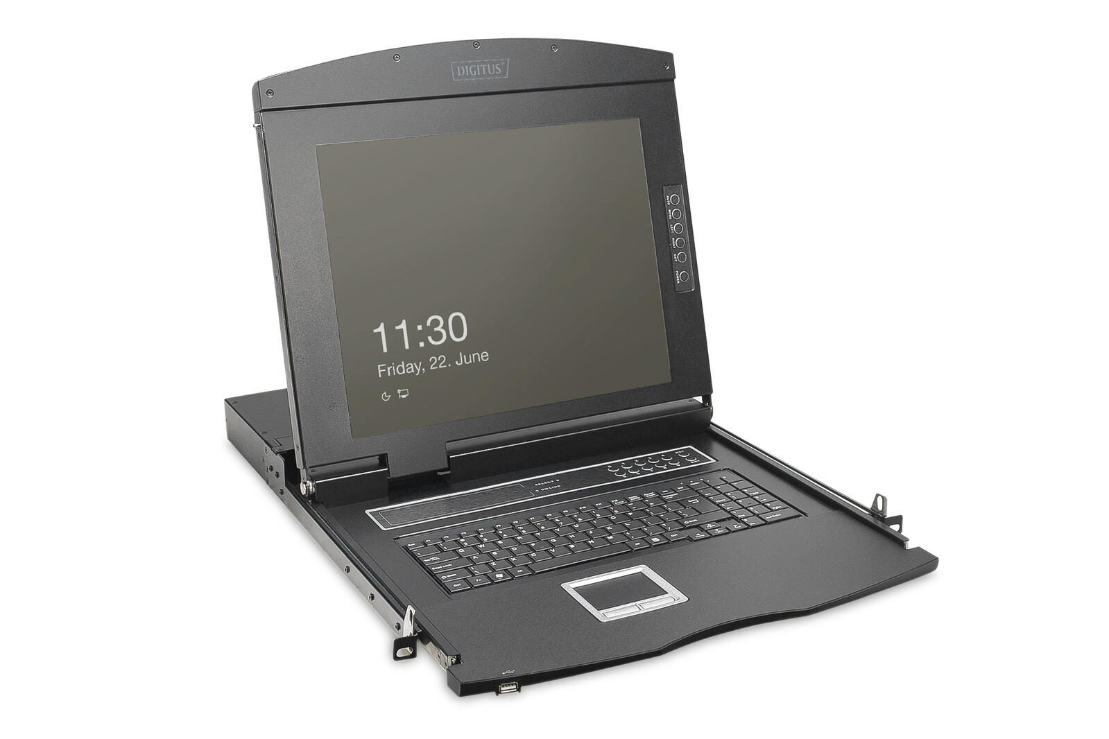 Digitus 19″ HD LCD KVM Konsole, 8-Port Cat 5, deutsche Tastatur